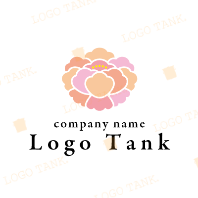 やさしい牡丹の花のロゴ