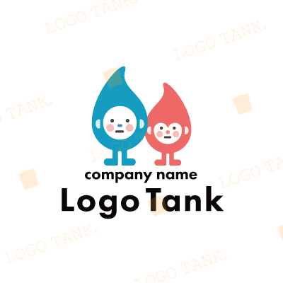 かわいいしずくのイラストロゴ