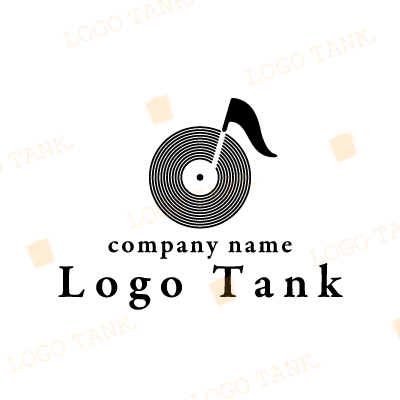 レコードと音符を組み合わせたロゴ