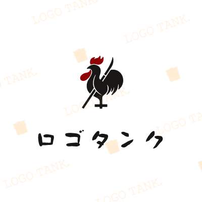 弁慶に扮した鶏