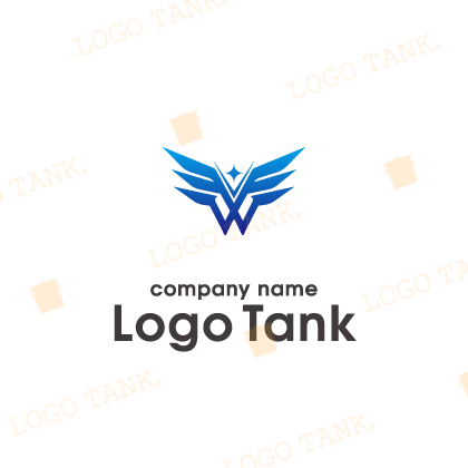 「W」と翼を組み合わせたロゴ