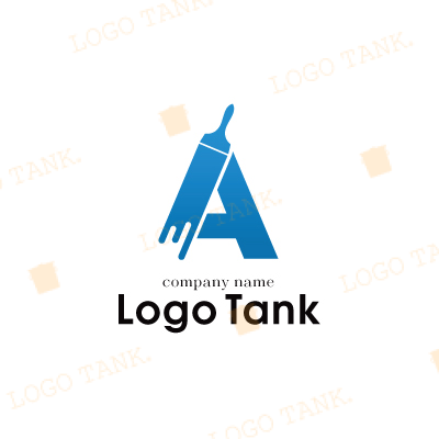 筆と一体化した「A」のロゴ