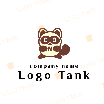 かわいいタヌキがアルファベットを持ったロゴ