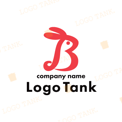 「B」の文字をウサギの形にデザインしたロゴ