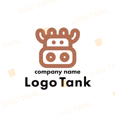 動物の顔を簡略化したキャラクターロゴ