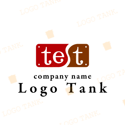 長方形のプレートに「test」のロゴ
