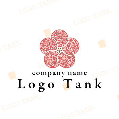 不思議な模様の梅の花のロゴ