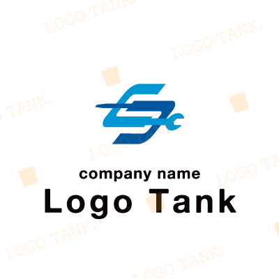 工具でアルファベットのSを表したロゴ