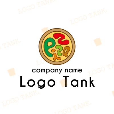 ピザをイメージした「Pizza」のロゴ