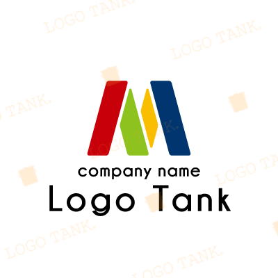図形で構成された「M」のロゴ