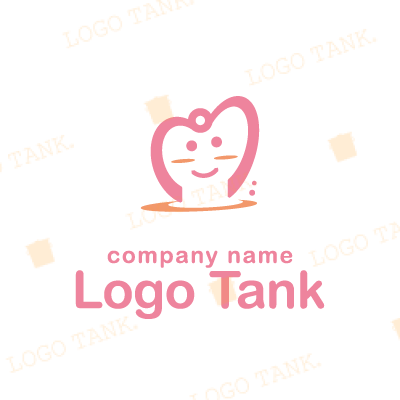 ピンクのハートのロゴ