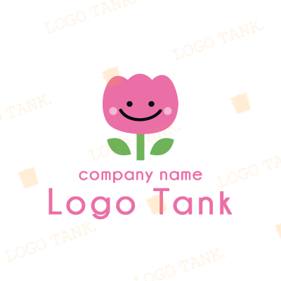 チューリップの可愛いキャラクターロゴ