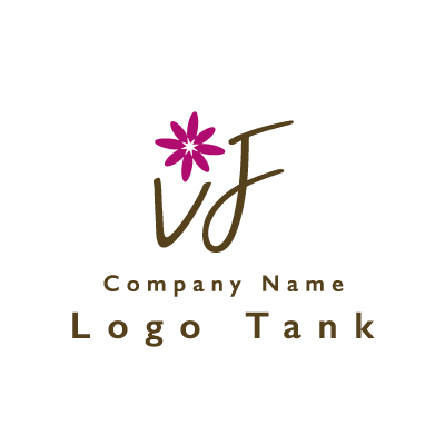 「v」と「F」の花のロゴ v / F / 花 / シンプル / ナチュラル / 美容 / エステ / ショップ / サロン / ロゴ作成 / ロゴマーク / ロゴ / 制作 /,ロゴタンク,ロゴ,ロゴマーク,作成,制作