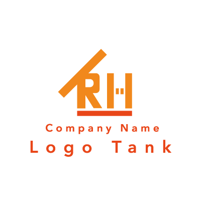 RとHで「家・住宅」のロゴ