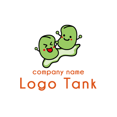 そら豆ベビーの可愛いキャラクターロゴ ロゴタンク 企業 店舗ロゴ