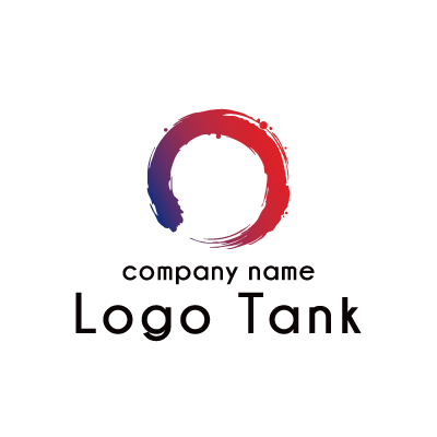筆で描いた丸のロゴマーク ロゴタンク 企業 店舗ロゴ シンボルマーク格安作成販売