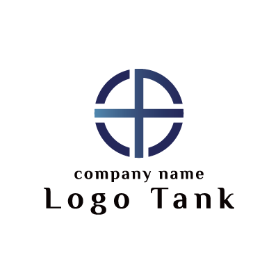 円形に十字のロゴマーク ロゴタンク 企業 店舗ロゴ シンボルマーク格安作成販売