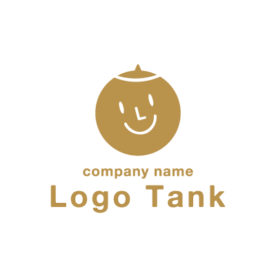 円形に優しい笑顔のロゴマーク ロゴタンク 企業 店舗ロゴ シンボルマーク格安作成販売