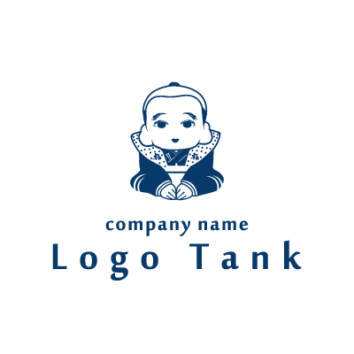 福助人形のシンプルなロゴマーク ロゴデザインの無料リクエスト ロゴタンク
