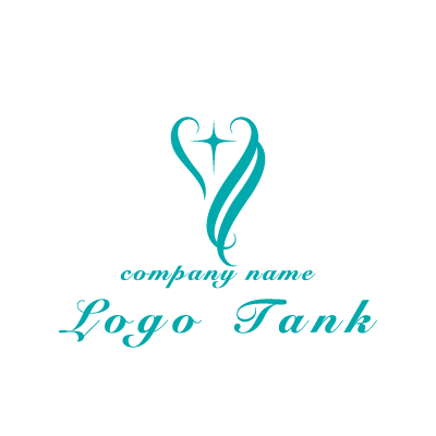 ヘアサロン 髪の毛イメージのロゴ ロゴタンク 企業 店舗ロゴ シンボルマーク格安作成販売