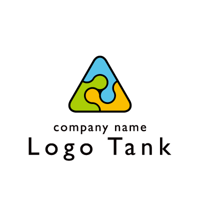 パズルモチーフの三角形ロゴ ロゴタンク 企業 店舗ロゴ シンボルマーク格安作成販売