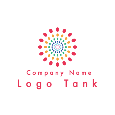 6色で表した花火のロゴ ロゴタンク 企業 店舗ロゴ シンボルマーク格安作成販売