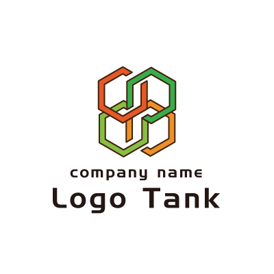 六角形を組み合わせた立体ロゴ ロゴタンク 企業 店舗ロゴ シンボルマーク格安作成販売