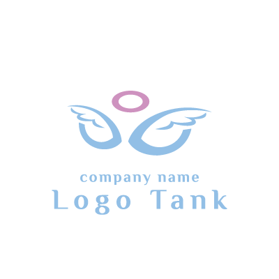 柔らかな天使の輪と羽根のロゴ ロゴタンク 企業 店舗ロゴ シンボルマーク格安作成販売