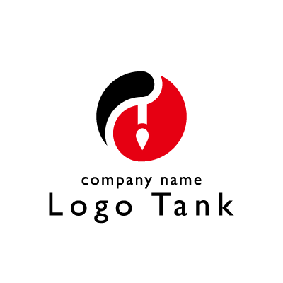 ロウソクが描かれた赤と黒の緩やかな曲線のロゴ ロゴタンク 企業 店舗ロゴ シンボルマーク格安作成販売