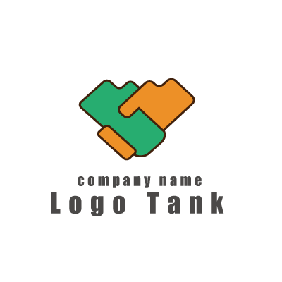 握手しているデザイン ブランドロゴ ロゴデザインの無料リクエスト ロゴタンク