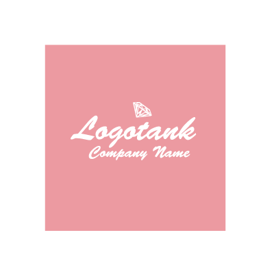 ピンク背景とダイヤモンドのロゴデザイン ロゴタンク 企業 店舗ロゴ シンボルマーク格安作成販売