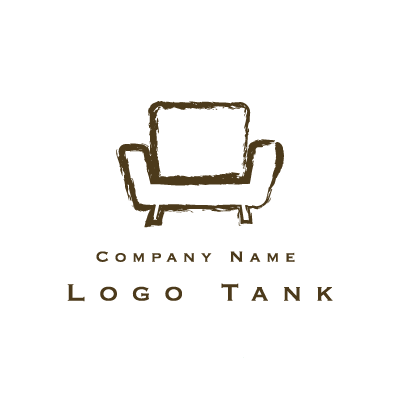 アンティーク調のソファのロゴ 茶色 / 単色 / アンティーク / シンプル / 職人 / 修理 / 製造 / 販売 / ロゴ作成 / ロゴマーク / ロゴ / 制作 /,ロゴタンク,ロゴ,ロゴマーク,作成,制作