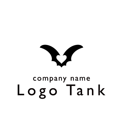コウモリがモチーフのロゴ ショップ / 店舗 / ハート型 / シンプル / ロゴ / 作成 / 制作 /,ロゴタンク,ロゴ,ロゴマーク,作成,制作