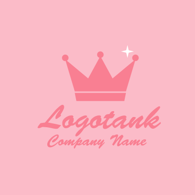 ピンクの王冠ロゴデザイン ロゴタンク 企業 店舗ロゴ シンボルマーク格安作成販売