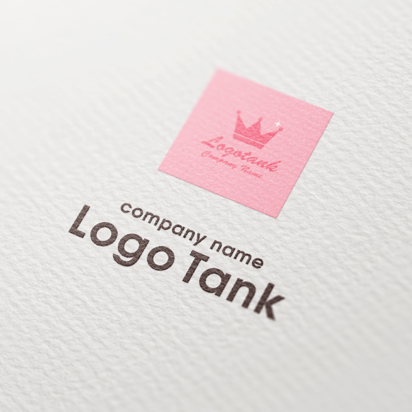 ピンクの王冠ロゴデザイン