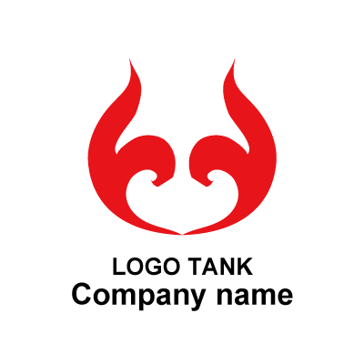 炎をイメージした企業ロゴ
