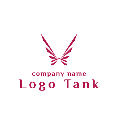 スタイリッシュな蝶ロゴ ロゴタンク 企業 店舗ロゴ シンボルマーク格安作成販売