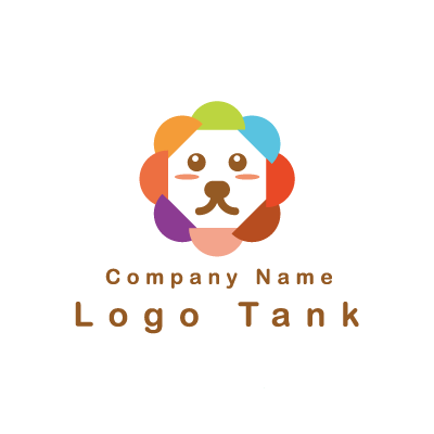 カラフルなライオンのロゴ