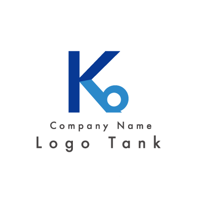 Kとbを融合したロゴ 青 / 水色 / k / b / シンプル / クール / IT / 建築 / 通信 / ネット / ロゴ作成 / ロゴマーク / ロゴ / 制作 /,ロゴタンク,ロゴ,ロゴマーク,作成,制作