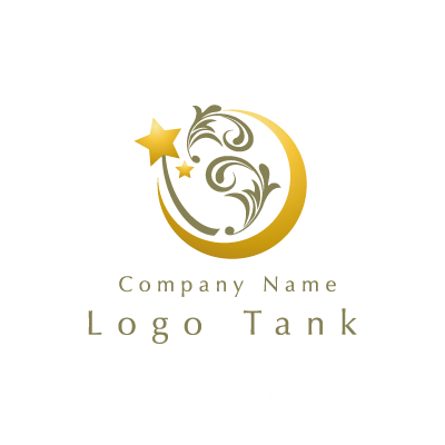 月と魔法のステッキのロゴ ロゴタンク 企業 店舗ロゴ シンボルマーク格安作成販売