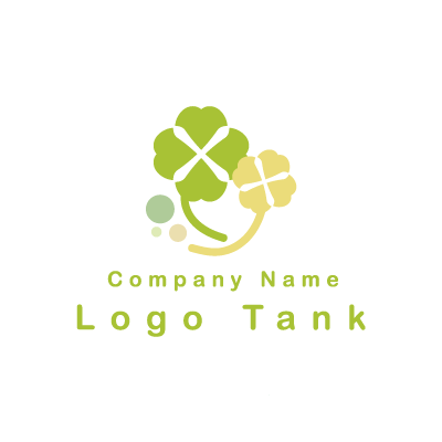 キュートでポップなクローバーのロゴ 緑 / 黄色 / クローバー / シンプル / キュート / ポップ / 優しい / 美容 / クリニック / ショップ / 花屋 / ロゴ作成 / ロゴマーク / ロゴ / 制作 /,ロゴタンク,ロゴ,ロゴマーク,作成,制作