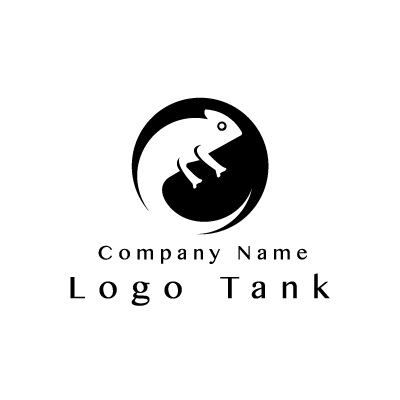 カメレオン 白黒ロゴ ロゴデザインの無料リクエスト ロゴタンク