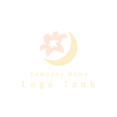 百合と月のロゴ ロゴタンク 企業 店舗ロゴ シンボルマーク格安作成販売