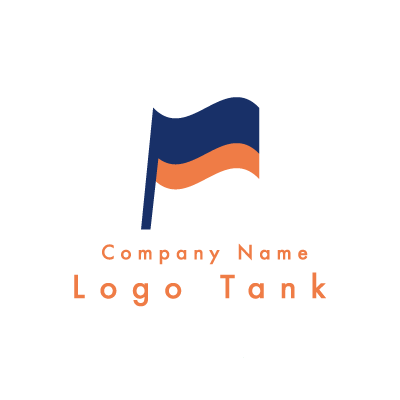 シンプルになびく旗 ロゴタンク 企業 店舗ロゴ シンボルマーク格安作成販売