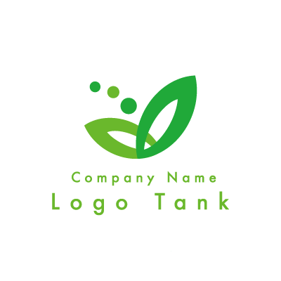 繋がりを表したリーフのロゴ 緑 / 葉 / 繋がり / シンプル / ナチュラル / 自然 / 農業 / 野菜 / クリニック / エコ / ロゴ作成 / ロゴマーク / ロゴ / 制作 /,ロゴタンク,ロゴ,ロゴマーク,作成,制作