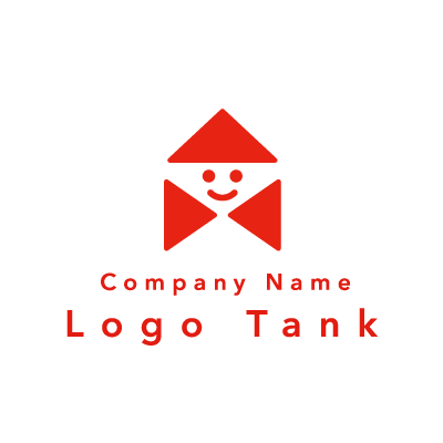 キュートな家のキャラクターロゴ ロゴタンク 企業 店舗ロゴ シンボルマーク格安作成販売