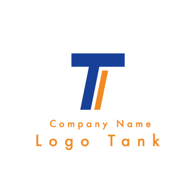 シンプルなTのロゴ 青 / T / オレンジ / シンプル / クール / 製造 / IT / 建築 / 建設 / ロゴ作成 / ロゴマーク / ロゴ / 制作 /,ロゴタンク,ロゴ,ロゴマーク,作成,制作