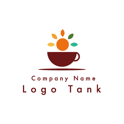 カフェをイメージしたロゴ 複数色 / 太陽 / コーヒー / シンプル / ポップ / 親しみ / カフェ / 飲食 / ショップ / ロゴ作成 / ロゴマーク / ロゴ / 制作 /,ロゴタンク,ロゴ,ロゴマーク,作成,制作