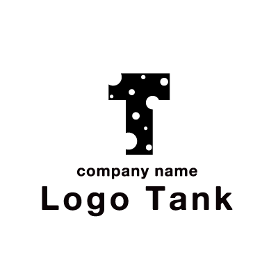 ドット柄の「T」ロゴ