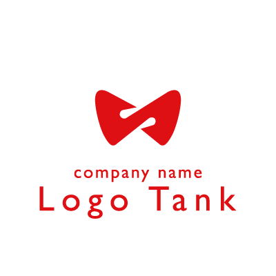 赤いリボンのロゴマーク ロゴタンク 企業 店舗ロゴ シンボルマーク格安作成販売